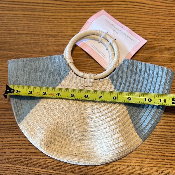 cupcakes & cashmere Kids Two-Tone Woven Bag in Blue and Cream - Picture 2 of 7